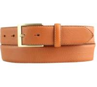 BELTINGER Hochwertiger Anzuggürtel aus Vollrindleder mit goldener Gürtelschließe 3,5 cm | Bombierter Ledergürtel Herren 35mm | Business-Gürtel made in Italy | Tabac 95cm