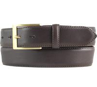 BELTINGER Hochwertiger Anzuggürtel aus Vollrindleder mit goldener Gürtelschließe 3,5 cm | Bombierter Ledergürtel Herren 35mm | Business-Gürtel made in Italy | Braun 105cm