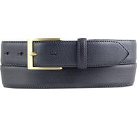 BELTINGER Hochwertiger Anzuggürtel aus Vollrindleder mit goldener Gürtelschließe 3,5 cm | Bombierter Ledergürtel Herren 35mm | Business-Gürtel made in Italy | Marine 90cm