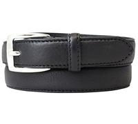 BELTINGER Hochwertiger Damengürtel aus Vollrindleder 2,5 cm | Schmaler Damen-Gürtel in 25mm | Bombierter Ledergürtel | Schwarz 85cm