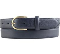 BELTINGER Hochwertiger Damengürtel aus Vollrindleder mit goldener Gürtelschließe 3,0 cm | Bombierter Ledergürtel Damen 30mm | Damen-Gürtel made in Italy | Marine 125cm
