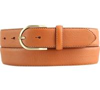 BELTINGER Hochwertiger Damengürtel aus Vollrindleder mit goldener Gürtelschließe 3,5 cm | Bombierter Ledergürtel Damen 35mm | Damen-Gürtel made in Italy | Tabac 80cm