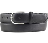 BELTINGER Hochwertiger Damengürtel aus Vollrindleder mit runder Gürtelschließe 3,5 cm | Bombierter Ledergürtel Damen 35mm | Damen-Gürtel made in Italy | Schwarz 115cm