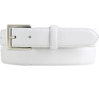 BELTINGER Hochwertiger Gürtel aus Vollrindleder 3,0 cm | Bombierter Ledergürtel Herren 30mm | Herren-Gürtel made in Italy | Weiß 110cm