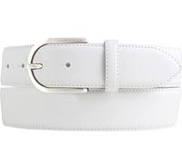 BELTINGER Hochwertiger Jeansgürtel aus Vollrindleder 4,0 cm | Bombierter Ledergürtel Damen 40mm | Jeans-Gürtel made in Italy | Weiß 90cm