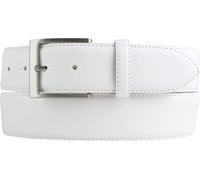 BELTINGER Hochwertiger Jeansgürtel aus Vollrindleder 4,0 cm | Bombierter Ledergürtel Herren 40mm | Jeans-Gürtel made in Italy | Weiß 120cm
