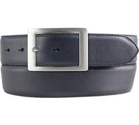BELTINGER Hochwertiger Jeansgürtel aus Vollrindleder mit Doppel-Schließe 4,0 cm | Bombierter Ledergürtel Herren 40mm | Jeans-Gürtel made in Italy | Marine 105cm