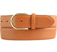 BELTINGER Hochwertiger Jeansgürtel aus Vollrindleder mit goldener Gürtelschließe 4,0 cm | Bombierter Ledergürtel Damen 40mm | Jeans-Gürtel made in Italy | Tabac 115cm