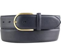BELTINGER Hochwertiger Jeansgürtel aus Vollrindleder mit goldener Gürtelschließe 4,0 cm | Bombierter Ledergürtel Damen 40mm | Jeans-Gürtel made in Italy | Marine 115cm
