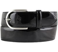 BELTINGER Lack-Gürtel aus Leder 4 cm | Glänzender Damengürtel 40mm | Eleganter Gürtel für Damen | Runde Gürtelschnalle | Schwarz 95cm