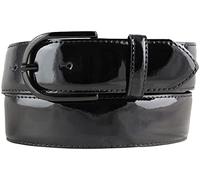 BELTINGER Lack-Gürtel aus Leder 4 cm | Glänzender Damengürtel 40mm | Eleganter Gürtel für Damen | Schwarze Gürtelschnalle | Schwarz 120cm