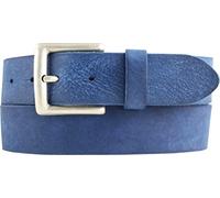 BELTINGER Premium Weicher Vollrindledergürtel, 40 mm breit, Used Look, Jeans & Hosen, Vintage Stil, Made in Italy, Casual und Office | Blau 120cm