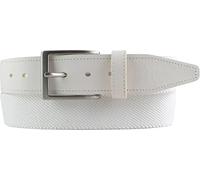 BELTINGER Stretch-Gürtel mit echtem Leder 3,5cm | Elastischer Gürtel für Herren Damen 35mm | Hochwertiger Leder-Gürtel | Weiß 90cm