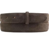 BELTINGER Wechselgürtel aus Veloursleder ohne Schnalle 3,0 cm | Druckknopf-Gürtel für Damen Herren 30mm | Wildleder-Gürtel | Dunkelbraun 90cm
