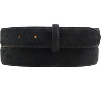 BELTINGER Wechselgürtel aus Veloursleder ohne Schnalle 3,0 cm | Druckknopf-Gürtel für Damen Herren 30mm | Wildleder-Gürtel | Schwarz 80cm