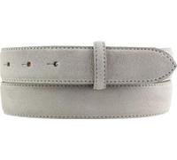 BELTINGER Wechselgürtel aus Veloursleder ohne Schnalle 3,0 cm | Druckknopf-Gürtel für Damen Herren 30mm | Wildleder-Gürtel | Hellgrau 105cm