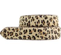 BELTINGER Wechselgürtel mit Fell ohne Schnalle 4 cm | Kuh-Ledergürtel für Damen Herren 40mm | Fell-Druckknopfgürtel 4cm | Mini-Leo 85cm