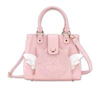 BelugaDesign Sakura Purse | Süße pastellrosa Kawaii-Umhängetasche für Mädchen und Frauen | Cardcaptor Moon Anime Herzflügel-Handtasche | Veganes Geschenk aus Kunstleder mit Riemen und Taschen