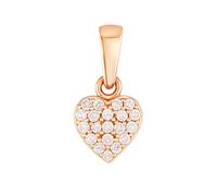BEM Golders Herz Anhänger aus 585 Rotgold mit Zirkonia, Kettenanhänger, Anhänger Gold