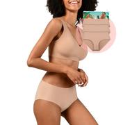 BeMee Damen Unterwäsche Seamless Hipster, Nahtloser Damen Slip, Nahtlose Mikrofaser Slips, Nude, Größe M, Dreierpack