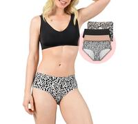 BeMee Damen Unterwäsche Seamless Hipster, Nahtloser Damen Slip, Nahtlose Mikrofaser Slips, Seamless Panty, 3-farbig Sortiert, Größe M, Dreierpack