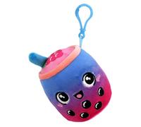 BEMIRO Bubble Tea Plüsch Schlüsselanhänger - Ca. 10 cm Groß, Mit Gesticktem Kawaii Gesicht, Kuschelig Weich, Süßes Accessoire Für Deine Tasche oder Auto (Himbeere)