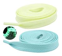 Bemvp Luminöse Schuhe Schnürsenkel 2 Paare Dicke Flache Spitze Fluoreszierende Schnürsenkel Leuchten in Den Dunklen Schnürsenkeln Für Sportschuhe 120 cm