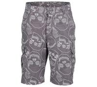 Ben Creek Herren Freizeithose - Bermuda Short mit Toptenkopf Print für Urlaub & Alltag - Bequeme Kurze Trekkinghose - Cargoshort mit Multitaschen TK15 - (Grau, XL)