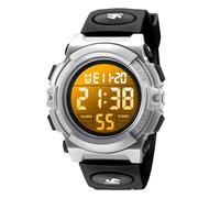 BEN NEVIS Digital Uhren für Kinder Jungen - 50 M Wasserdicht Sports Outdoor Digitaluhr Kinder Silikon Armbanduhr mit Wecker/Stoppuhr/LED-Licht/Stoßfest/Datum,Elektronische Kinderuhren Grau