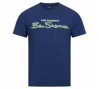 BEN SHERMAN Flocked Logo Herren T-Shirt 0076268-TWILIGHTDENIM M