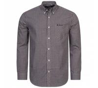 BEN SHERMAN Gingham Herren Langarm Hemd 0077860-WINE M