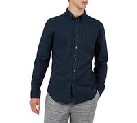 Ben Sherman Herren-Hemd mit langen Ärmeln, Oxford-Design, Marineblau, dunkles marineblau, 58