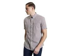 Ben Sherman Herren Signature House Check Shirt Kurzarm Button-Down-Kragen, rot, 3XL