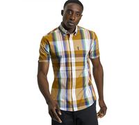 Ben Sherman Herrenhemd, Madras, kariert, kurzärmelig, caramel, M