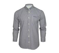 Ben Sherman Herrenhemd mit Button-Down-Kragen, kariert, langärmlig (Gingham Check - Dark Blue) XXL