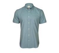 Ben Sherman Herrenhemd mit Button-Down-Kragen, Oxford-Gewebe, kurzärmlig (Blue Shadow (Embroidered Pocket Logo)) M