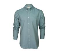 Ben Sherman Herrenhemd mit Button-Down-Kragen, Oxford-Gewebe, langärmlig (Blue Shadow (Embroidered Pocket Logo)) XL