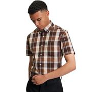 Ben Sherman Karierte Herrenhemden, dunkelbraun, XXL