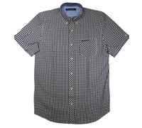 Ben Sherman karierte Herrenschwarzhemd M