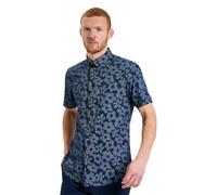 Ben Sherman Kurzärmliges Hemd für Herren, gepunktet, Blumenmuster, Dunkelblau, Größe 2XL-5XL, dunkles marineblau, XXL Große Größen