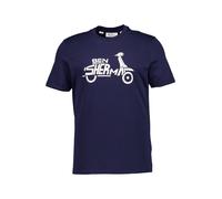 Ben Sherman T-Shirt Herren Regular Fit Kurzarm Rundhals Baumwolle blau, XL