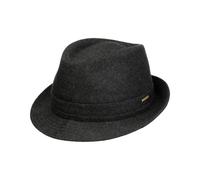 Stetson Benavides Trilby Hut Filz Garniturband Uni einfarbig Made in Italy Damen Herren Herbst Winter anthrazit 58 cm