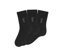 Basicsocken BENCH., Damen, Gr. 35-38, schwarz (3x schwarz), Baumwollmischung, unifarben, elastisch, Socken, mit Bench Logo Stickerei (72892212-35) 3x schwarz