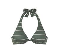 BENCH. Bügel-Bikini-Top Damen oliv gestreift Gr.38 Cup D