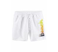 Badeshorts BENCH., Herren, Gr. L (52), N-Gr, weiß, Polyester, kontrastfarbene Details, unifarben, Badehosen Badeshorts, mit großem Logo-Aufdruck (810770-L) weiß