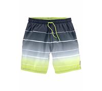Badeshorts BENCH. "Sunset", Herren, Gr. XL (54/56), N-Gr, grau (grau, gelb), Polyester, Farbverlauf, Badehosen Badeshorts, mit trendigem Streifenverlauf (11975531-XL) grau, gelb