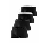 Hipster BENCH., Herren, Gr. XL, 4 Stk., schwarz, Jersey, Obermaterial: 95% Baumwolle, 5% Elasthan, unifarben, körpernah, Unterhosen, knapp sitzende Boxershorts aus Baumwollmischung (26370006-XL) schwa