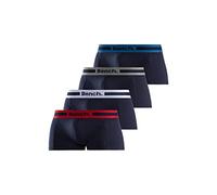 Hipster BENCH., Herren, Gr. S, 4 Stk., blau (navy, rot, navy, grau, meliert, navy, blau, navy, weiß), Jersey, Obermaterial: 95% Baumwolle, 5% Elasthan, unifarben, körpernah, Unterhosen Hipster-Panty,