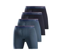 Langer Boxer BENCH., Herren, Gr. XXL, 4 Stk., blau (navy, blau), Jersey, Obermaterial: 95% Baumwolle, 5% Elasthan, unifarben, Unterhosen, Unterhosen mit schmalen Streifen im Logo-Webbund (23502152-XXL
