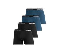 Langer Boxer BENCH. "Boxershorts für Herren", Damen, Gr. XXL, 4 Stk., blau (schwarz, blau), Jersey, Obermaterial: 95% Baumwolle, 5% Elasthan, unifarben, Unterhosen, Unterhosen mit Logoschriftzug im Bu